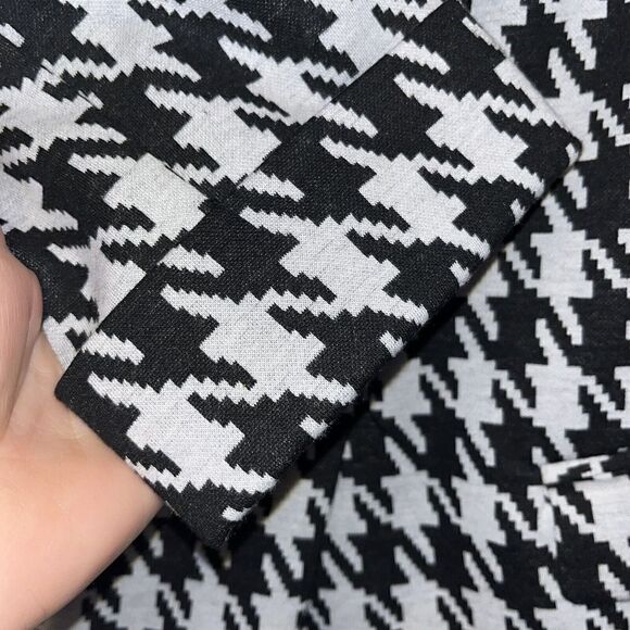 Catherine Malandrino Black White Houndstooth Knit Blazer Jacket Wmns Sz Med NEW - Picture 4 of 16